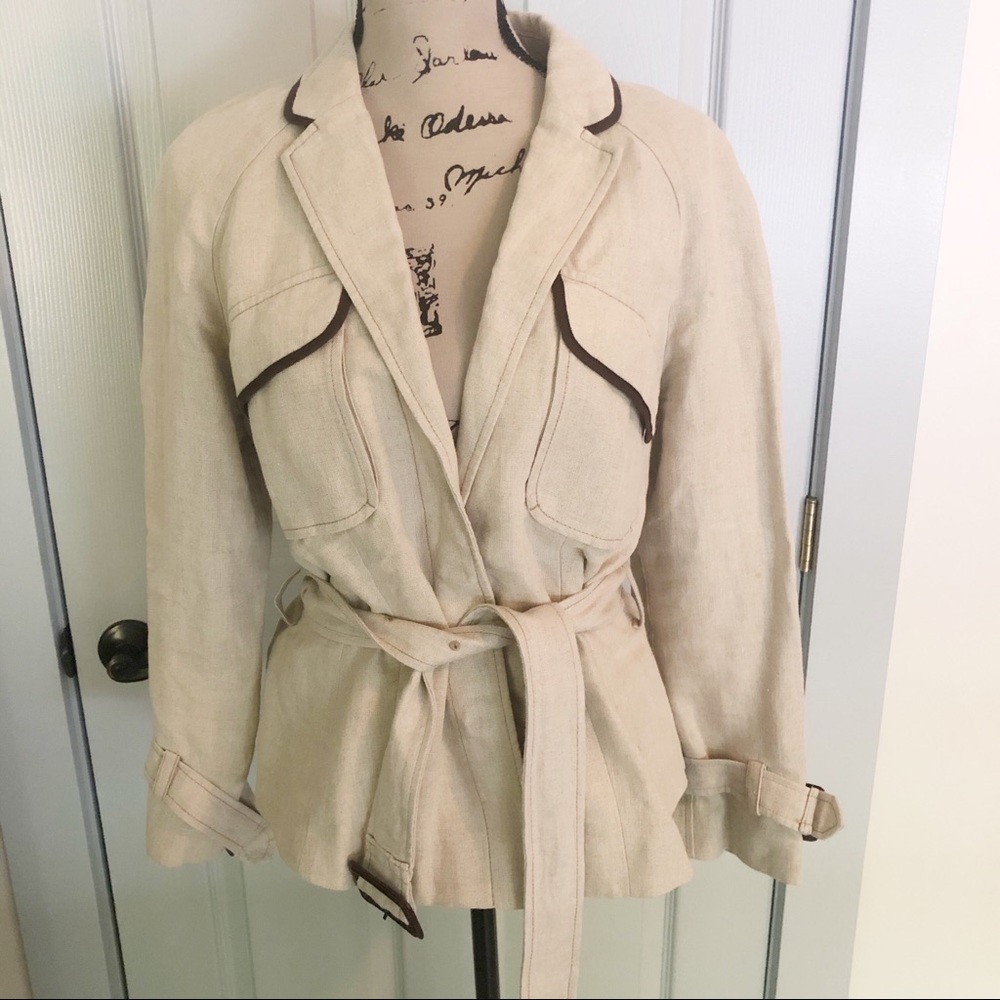 LOFT Beige Belted Blazer